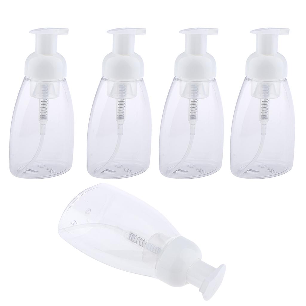 Foaming Soap Dispenser Pump Bottle for Bathroom Vanities or Kitchen Sink, Countertops Pack of 5, Clear