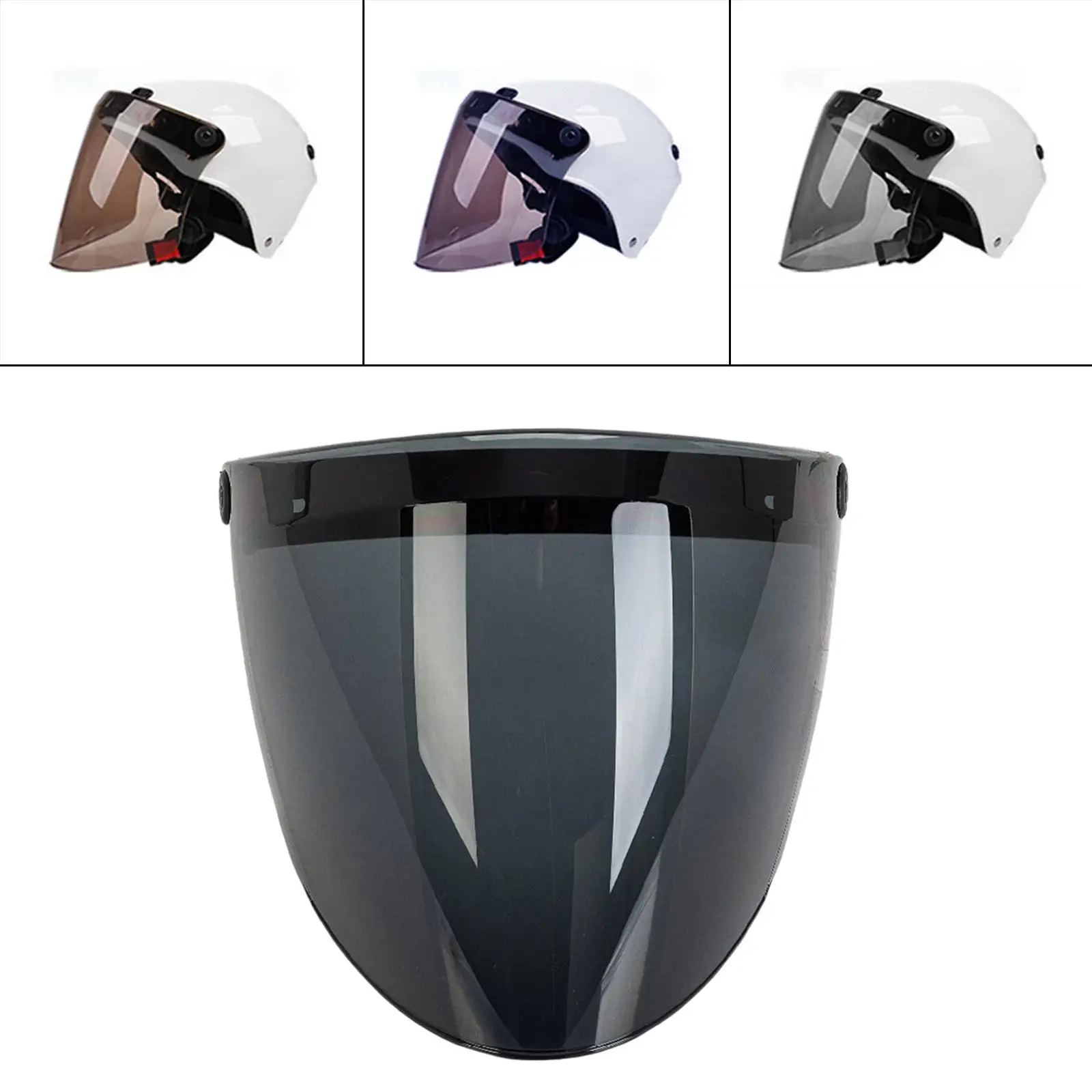 Motorcycle Helmets Visor Retro Windproof Sun Shield Fit for 3-Snap Anti-Fog