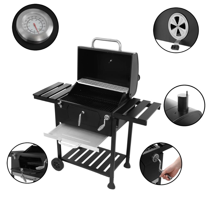 Title 2, 24" CD1824EC, Charcoal BBQ Grill with Cover ele...