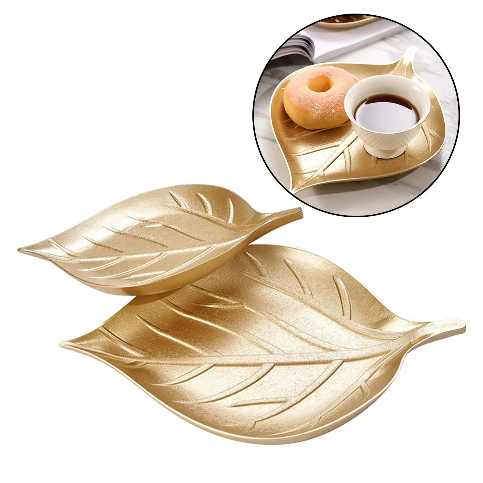 Gold Storage Plate Small Items for Countertop Desktop Decoration Vanity Tray