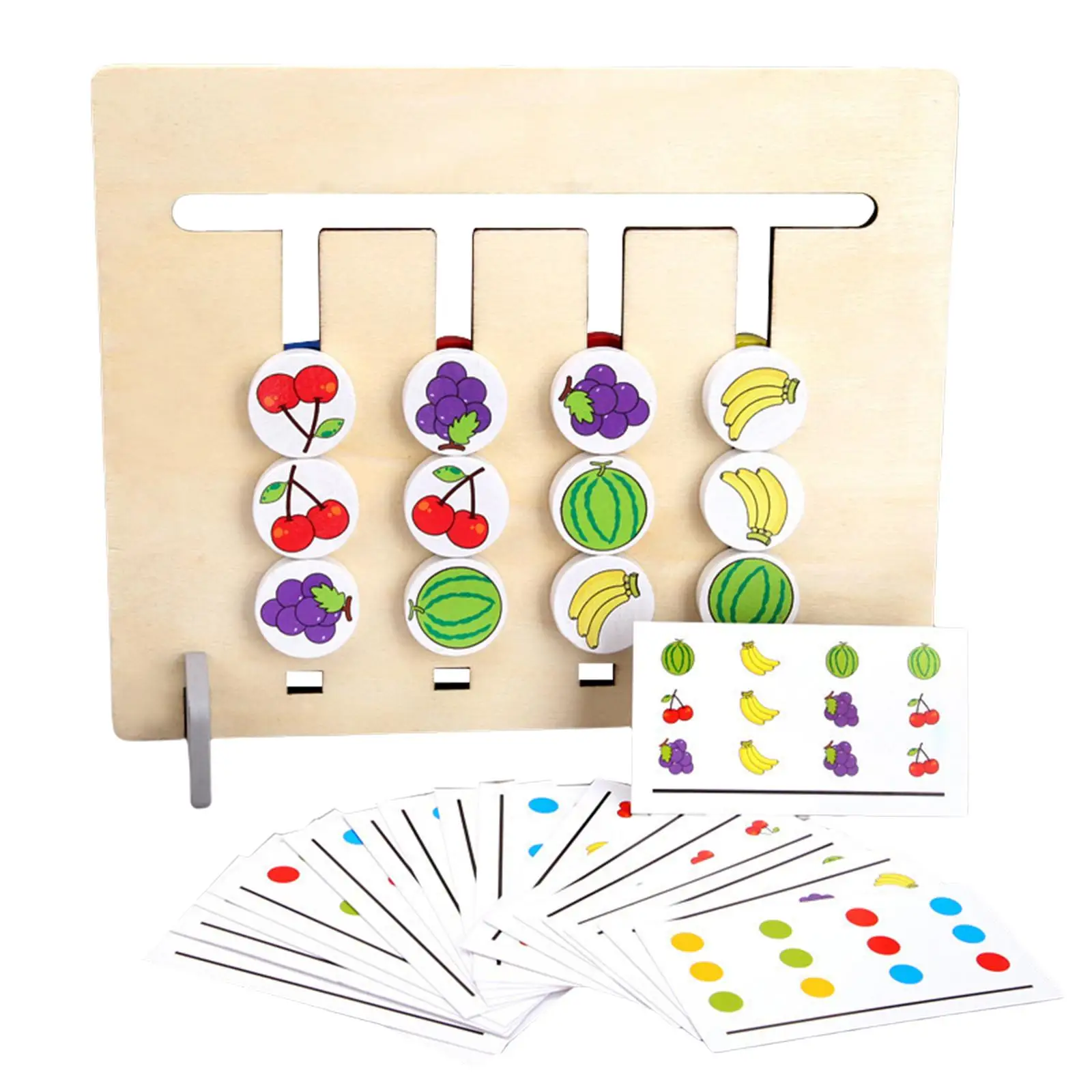 Slide Puzzle Toy Game Shape Color Matching Game Preschool Learning Activities Wooden Logic Game for Family Travel Toys Children
