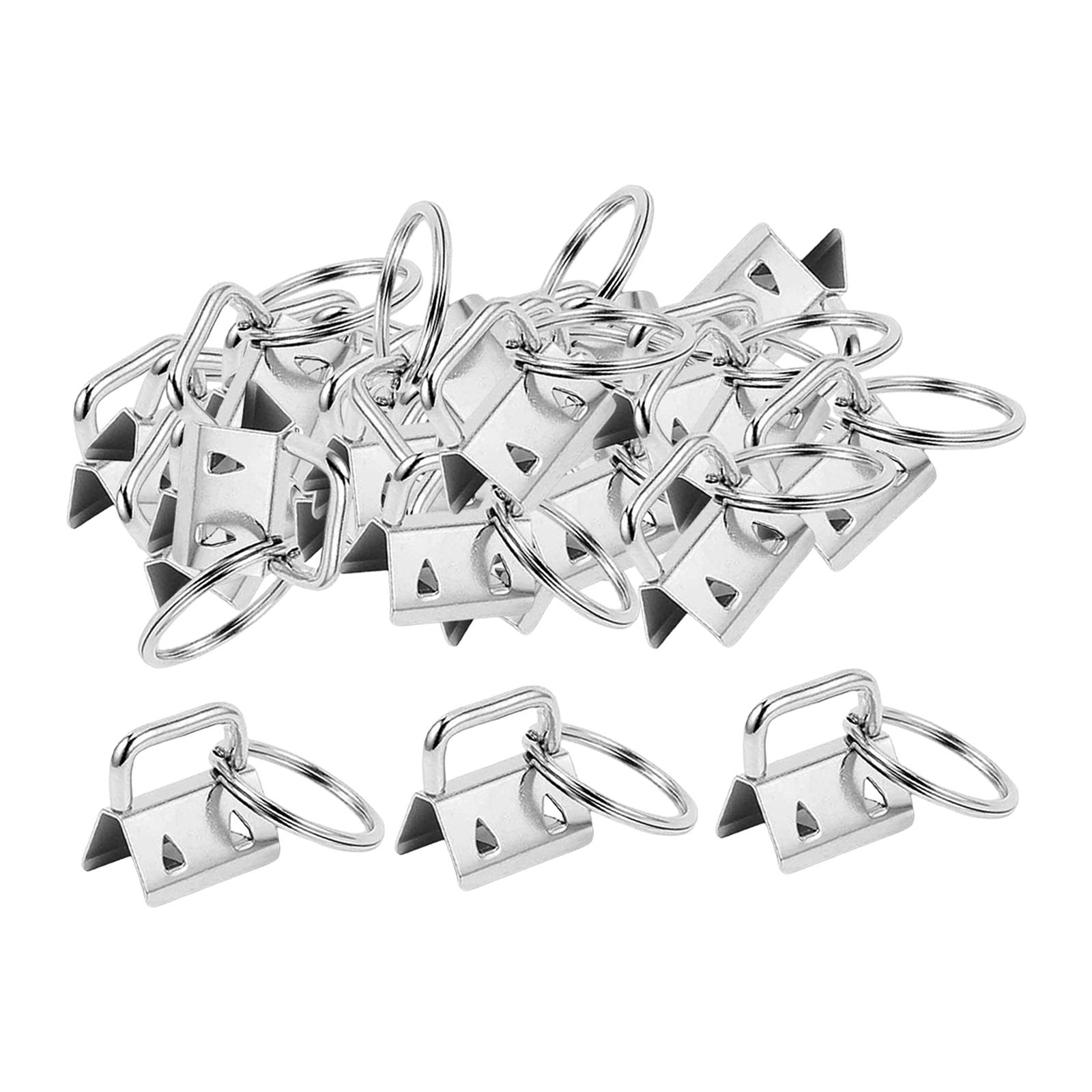 50 Pieces Key Fob Hardware with Split Ring Tail Clip for Hardware