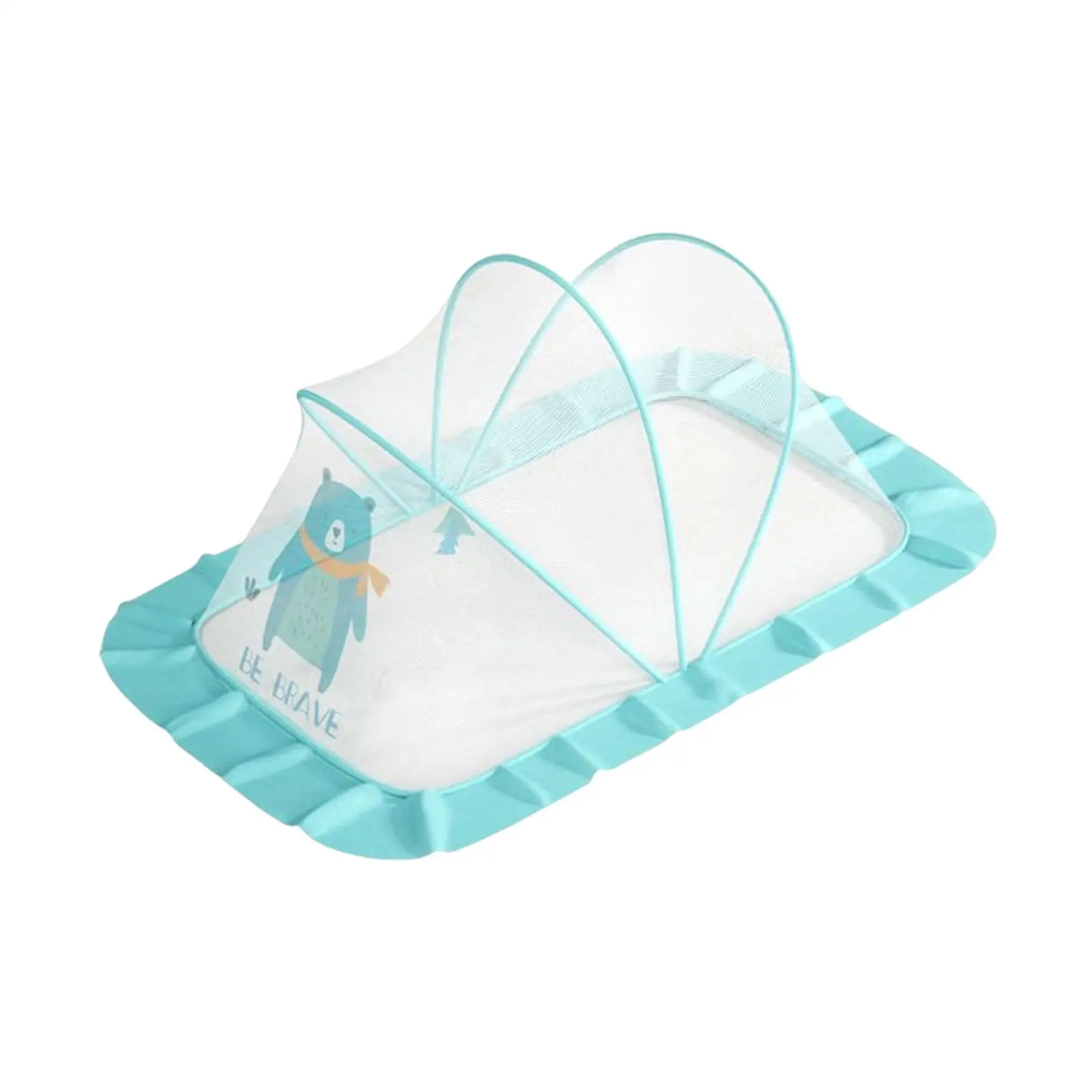 Portable Net Tent Bottomless High Density Grids Lightweight Foldable for Crawling Mats
