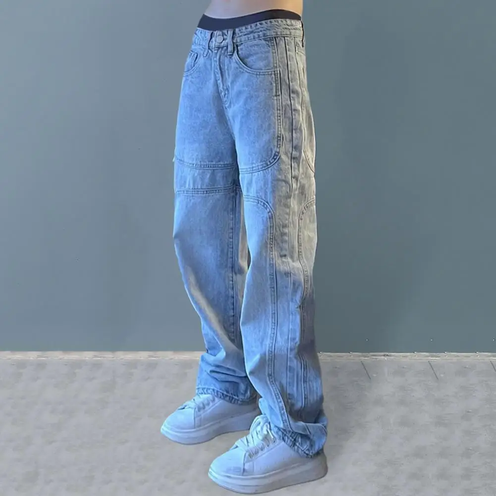 jeans baggy taille basse hip hop pour hommes et pantalons cargo punk mode