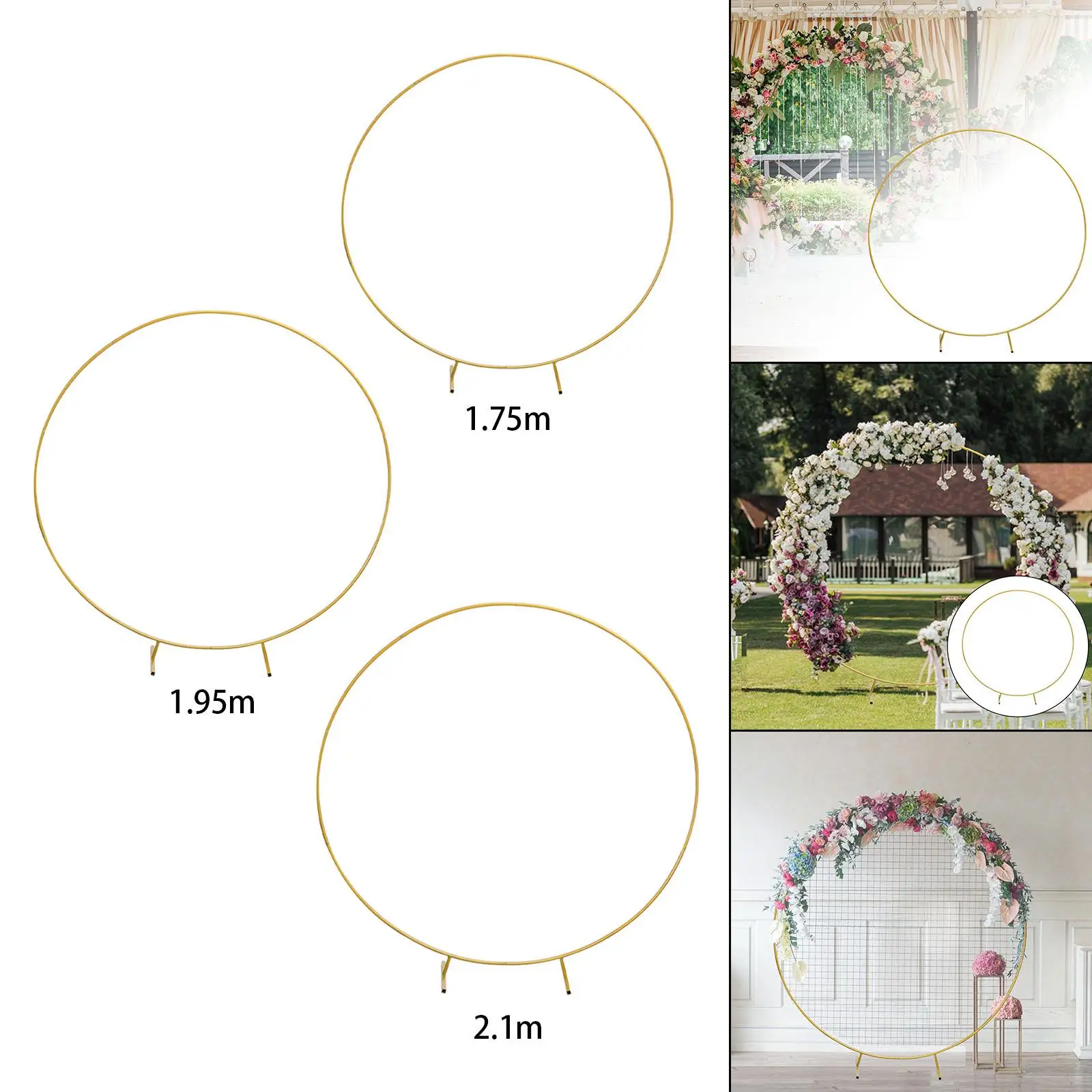 Circle Balloon Arch Party Decoration Frame Reusable Backdrop Stand Party Supplies for Outdoor Party Events Lawn Wedding