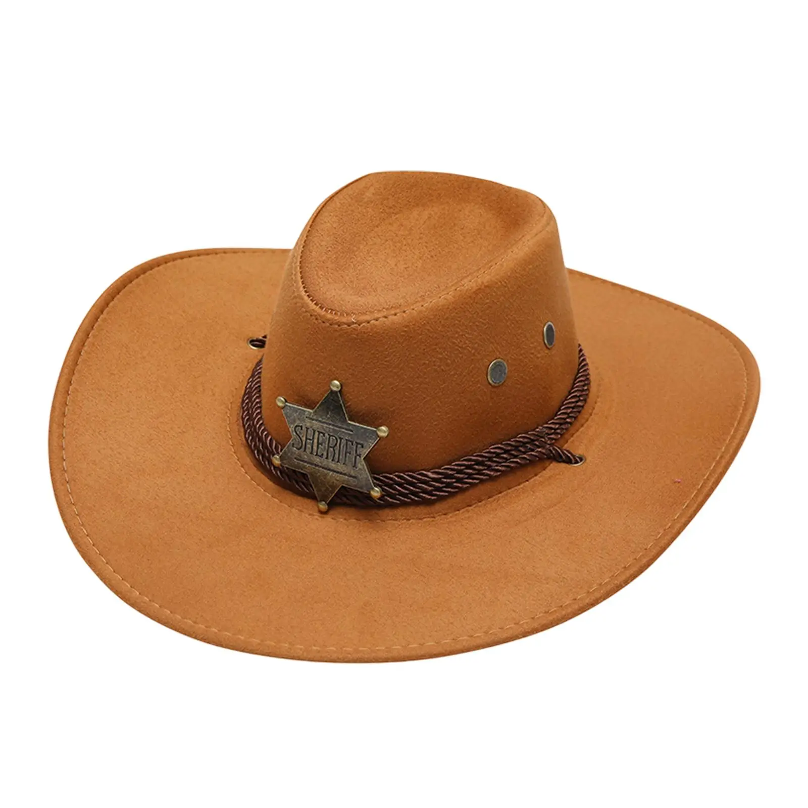 Cowboy Hat Wide Brim Unisex Adult Comfortable Sunhat Cowgirl Hat Sun Hat for Fishing Street Holidays Hiking Stage Performance