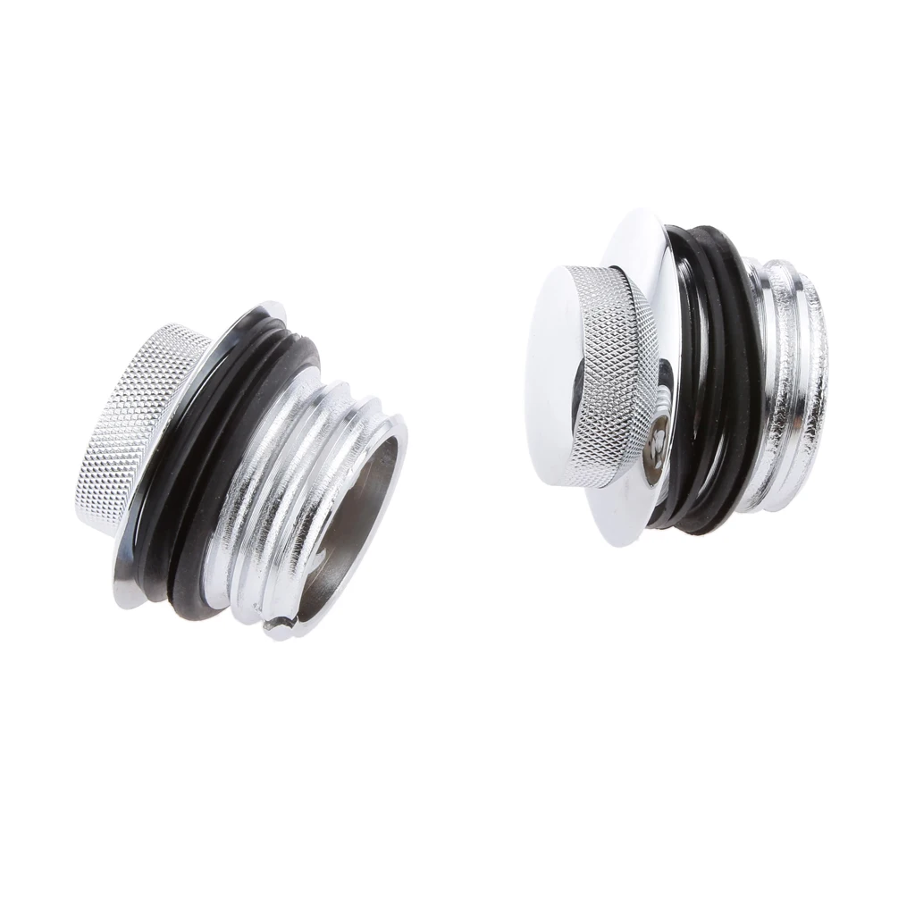 Chrome  Stock-style Vented Screw-in Tank Gas Caps For  