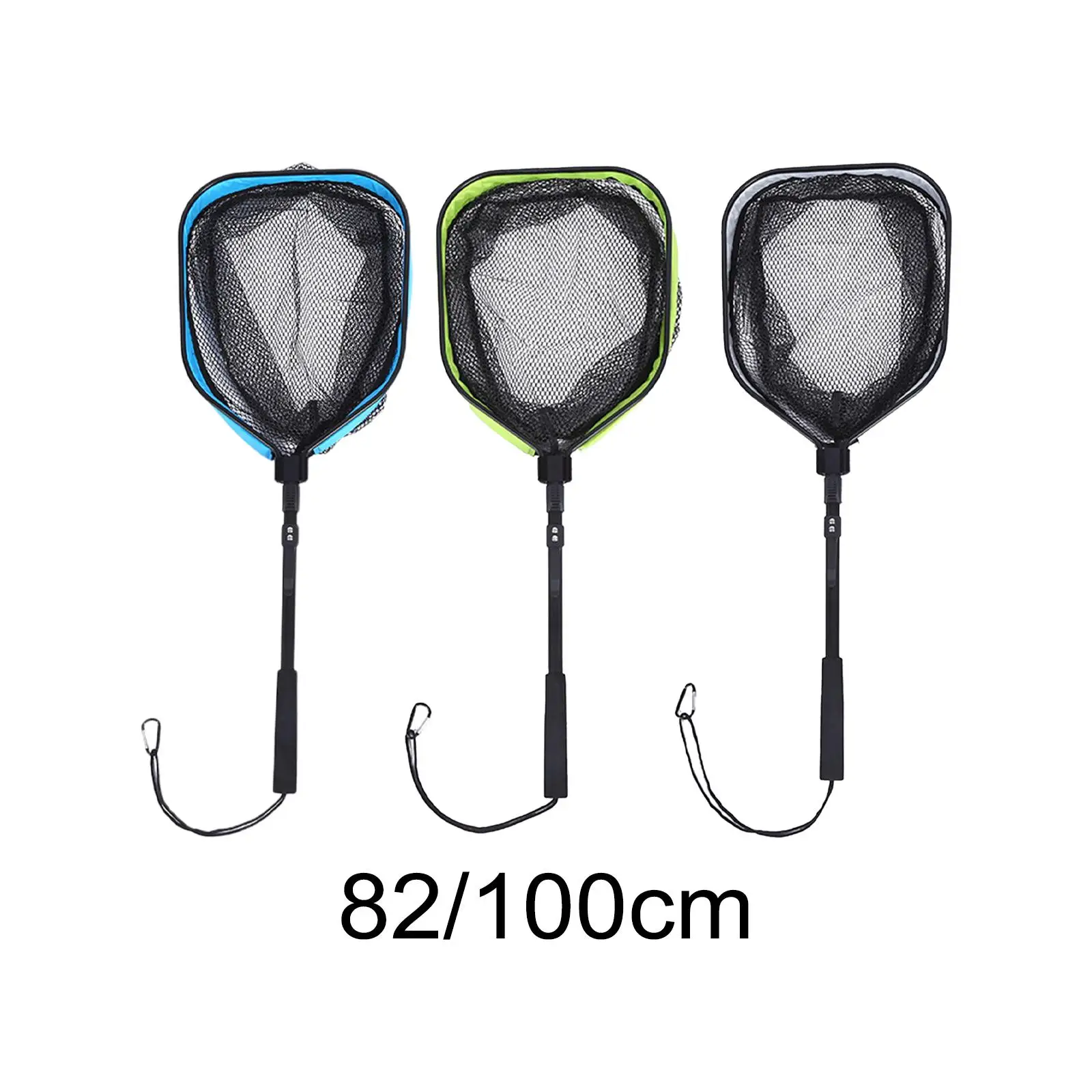 Fishing Mesh Net Durable Non Slip Grip Collapsible Fish Net Landing Net Fishing for Freshwater Catfish Salmon Boat Fishing