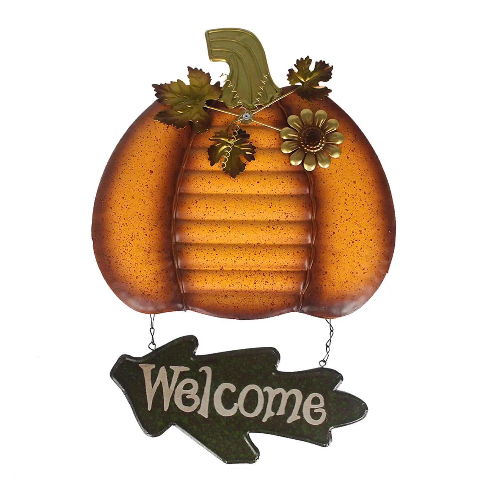 Pumpkin Welcome Sign Party Decor Iron Decor Ornaments Sign Halloween Hanging Sign for Room Outdoor Thanksgiving Holiday Door