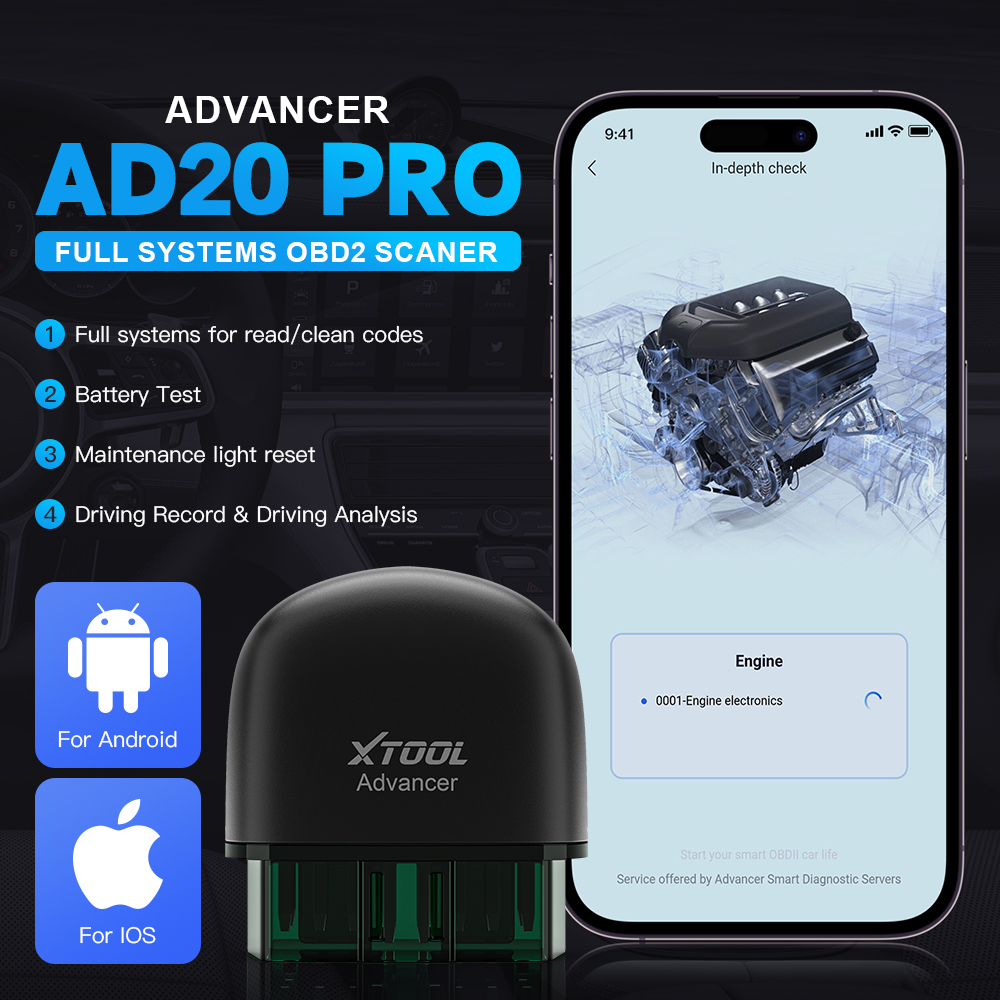 Лучший диагностический сканер XTOOL AD20 PRO с полной системой, Obd2  бортовой монитор, инструмент для сброса масла, тестирование батареи, работа  с IOS и Android | AliExpress