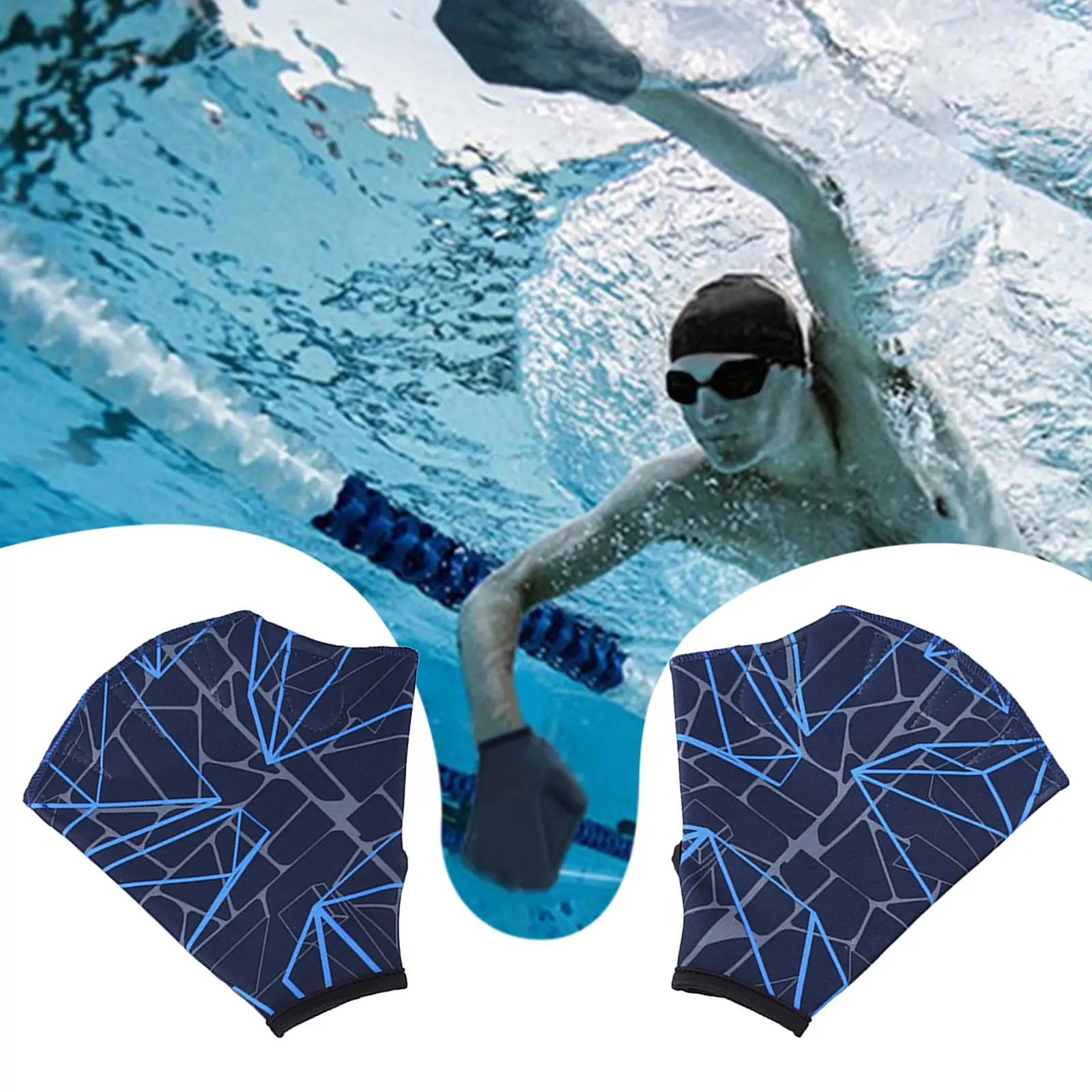  Unisex Frog Type Girdles Swimming Hand Flippers Finger Webbed Gloves Paddle Adult Water Sports