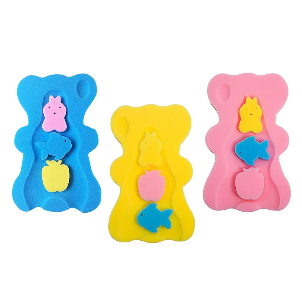 Cute Baby Care Bath Sponge Bath Cushion Foam Pad Bathroom Shower Mat Soft