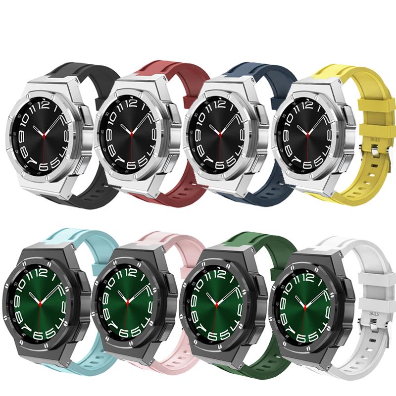 Modification Kit Case For Samsung Galaxy Watch6 Classic 47mm 43mm Stainles Steel Metal Strap Bracelet Galaxy6Classic Rubber Band