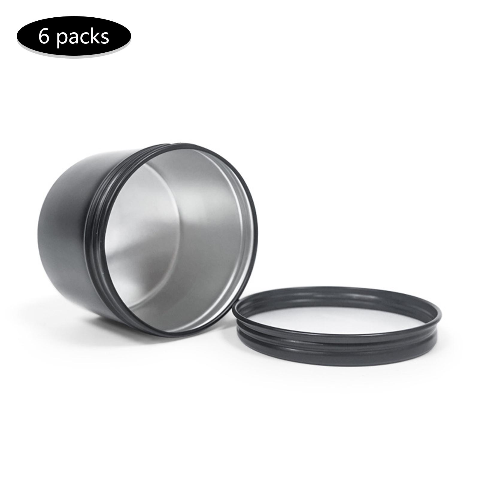 6Pcs Protable Aluminum Box 150ml Wear Resistant Reusable with Buckle  Candle Jar Round Seals Containers for Outdoors 