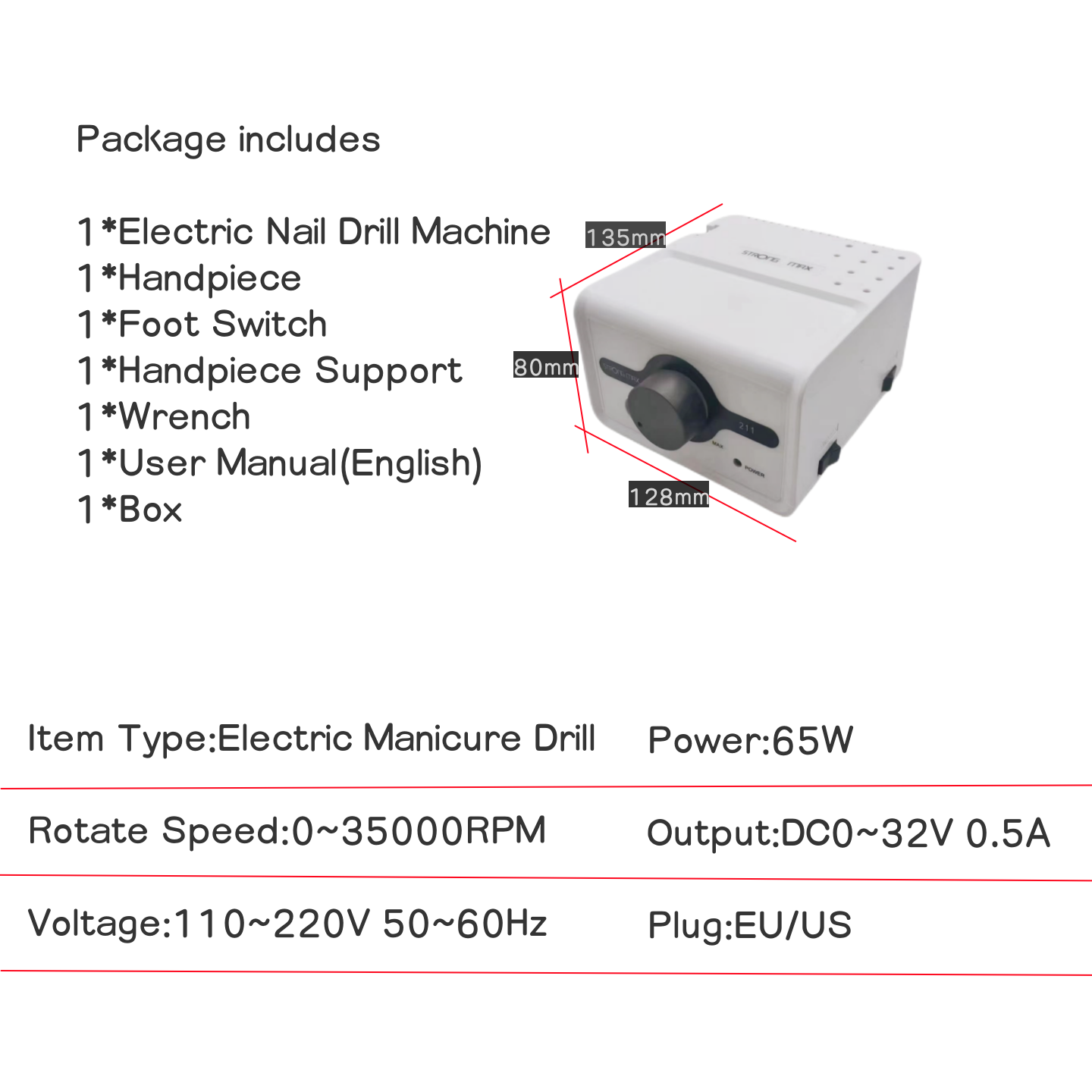 Best of 65W Strong Max 211 Electric Nail Drill 35K Strong 102LN 105L H37L1 Marathon Handle And Pedicure Machine Professional Nail Device Reviews & Tips - Image 5