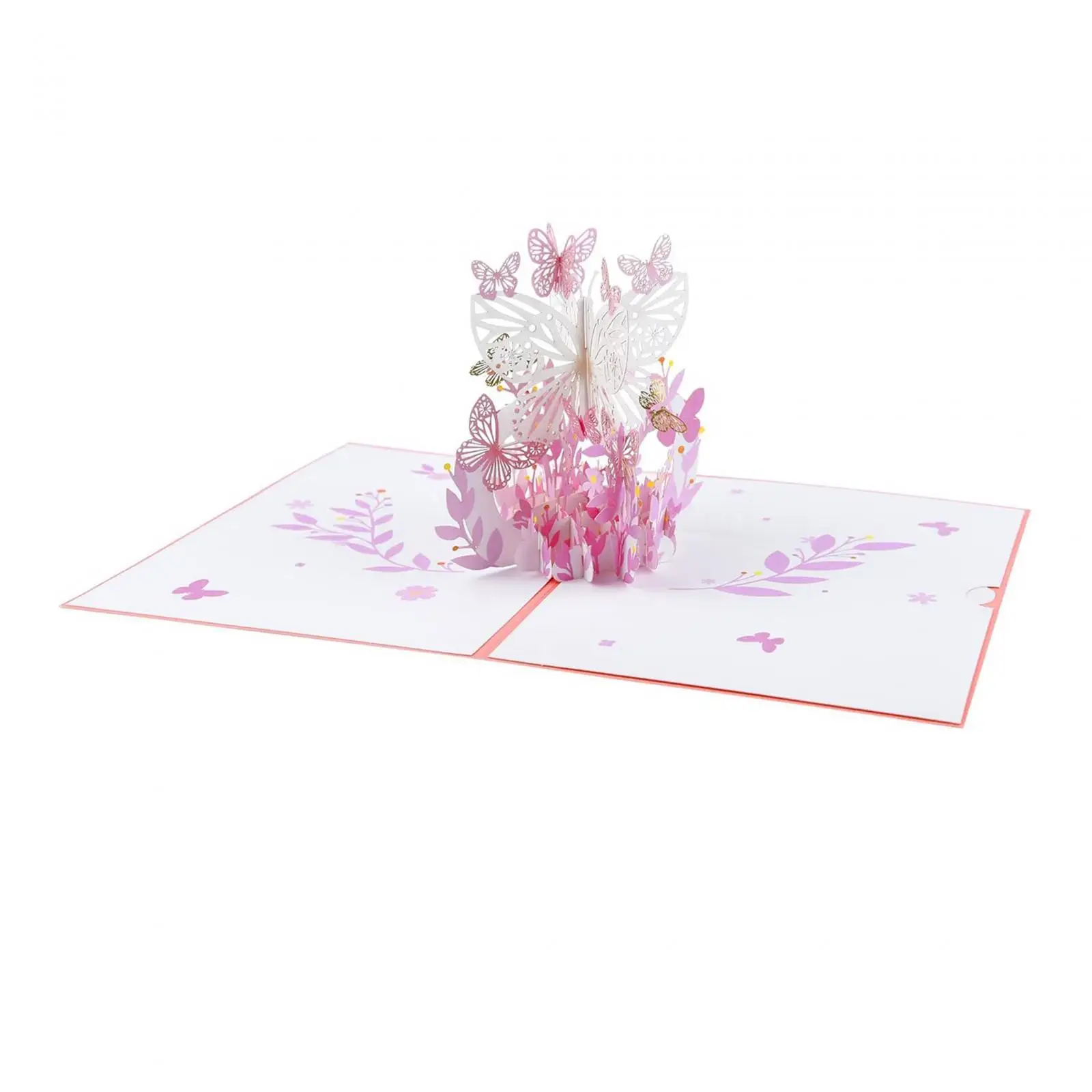 Festival Invitation Card Unique Butterfly Flower 3D Greeting Card for Valentines Day Girl New Year Mother`s Day Girlfriend