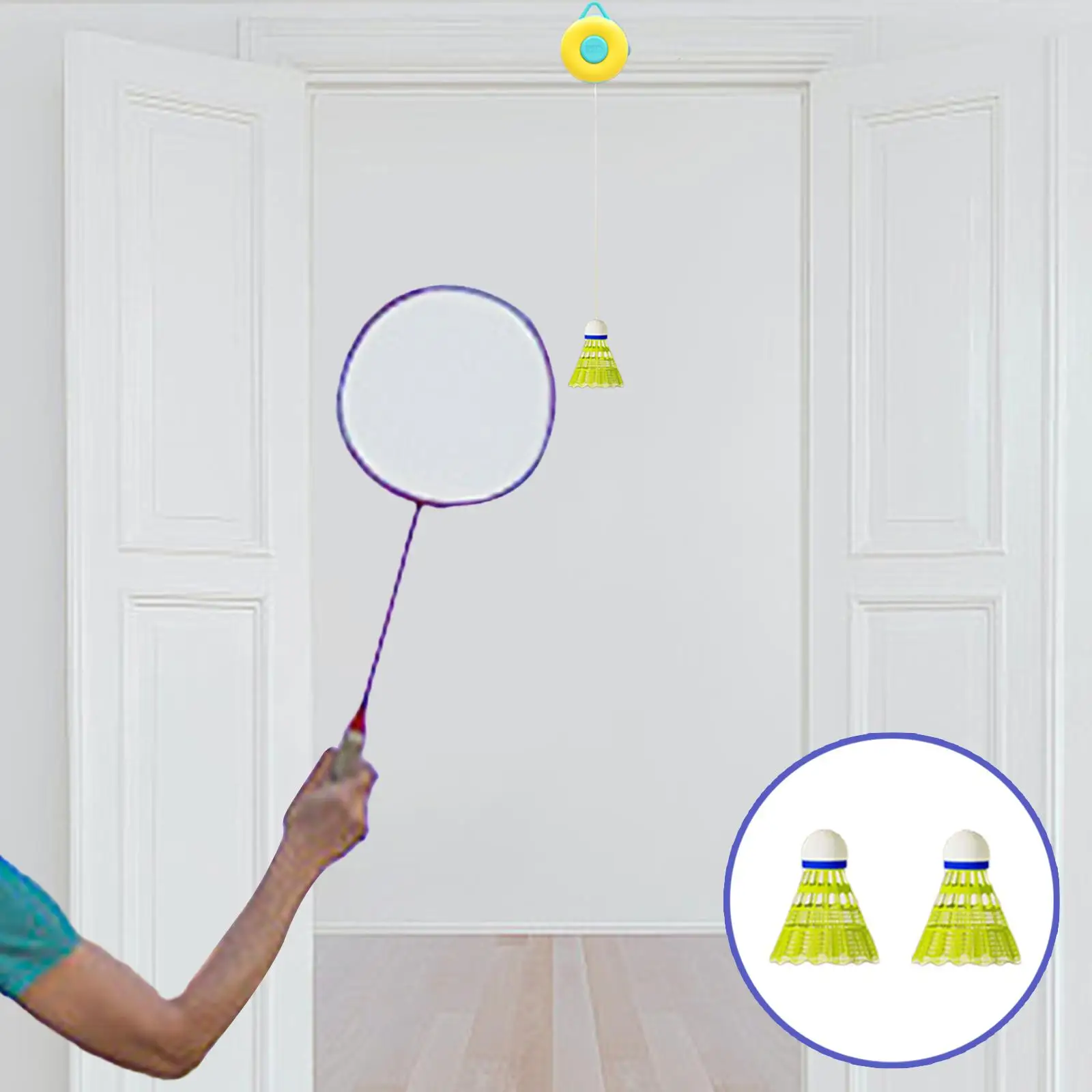 Hanging Badminton Trainer Training Device for Game Indoor Playing Home