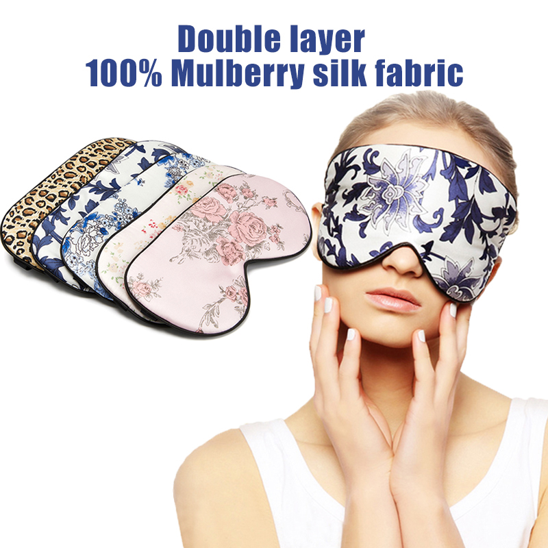 Best of 100% Silk Sleep Mask Porcelain Pattern Eyeshade Eye Cover Shading Masks Blindfold Thicken Soft Sleeping Mask Travel Eyepatch Reviews & Tips