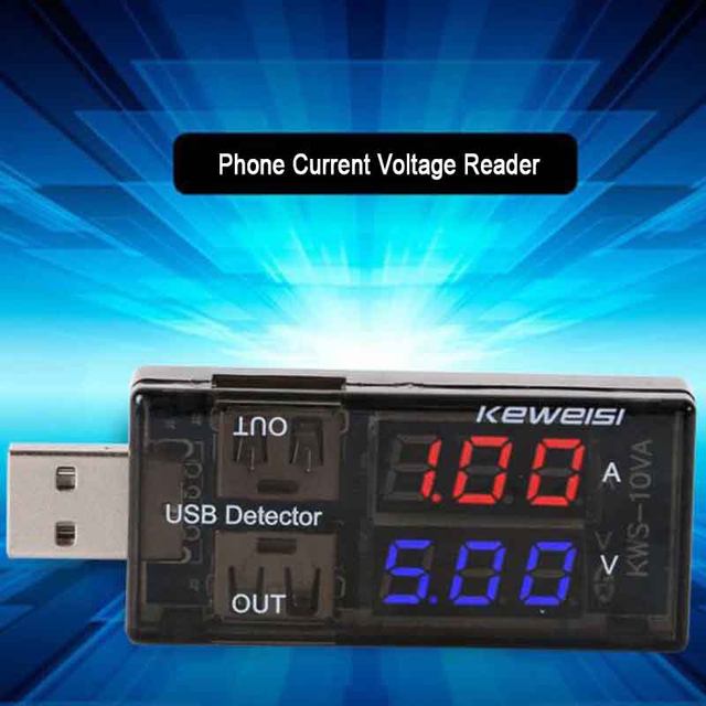 Keweisi USB Dual Digital Display Current Voltage Detector - Martview