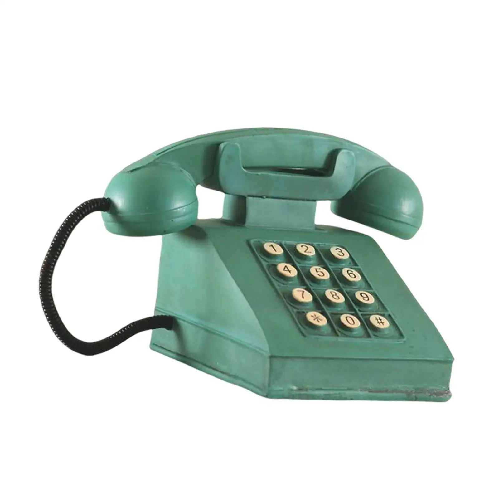Retro Style American Telephone Model Figurine for Tabletop Store Decoration