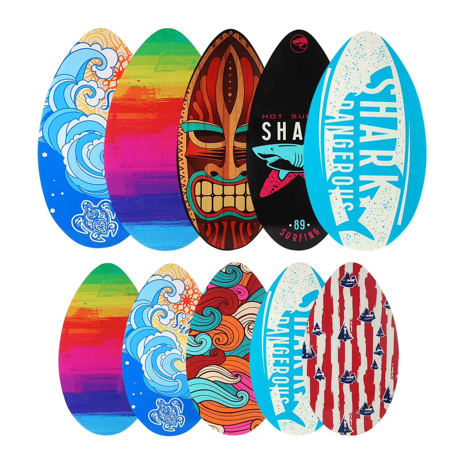 Skimboard for Kids, Wooden Skim Board for Kids, 2 Sizes Wood Multiple Designs for Outdoor Deck Performance Beach