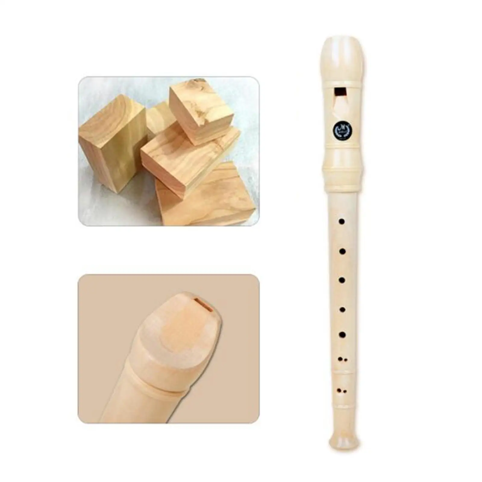 Wooden Soprano Recorder Children Educational Tool Musical 8 Holes Long Flute Recorder Instrument for Beginners Musicians