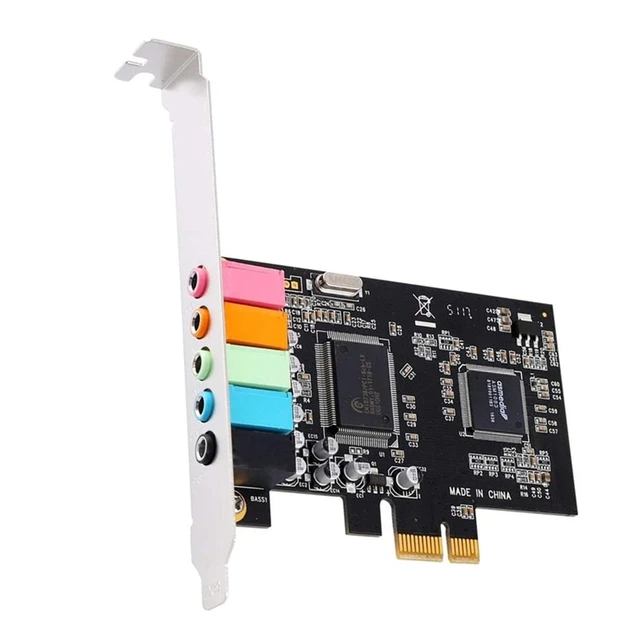 Tarjeta de sonido PCI, tarjeta de sonido interna 5.1 para PC Windows 8 7  con soporte de perfil bajo, tarjeta de audio PCI-e estéreo 3D, chip CMI8738