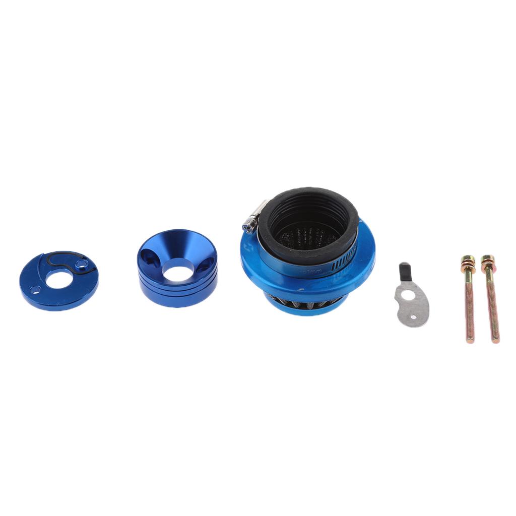 Performance 45mm Air Filter+Adapter Stack for 23 33 43 49 cc Scooters Aluminum