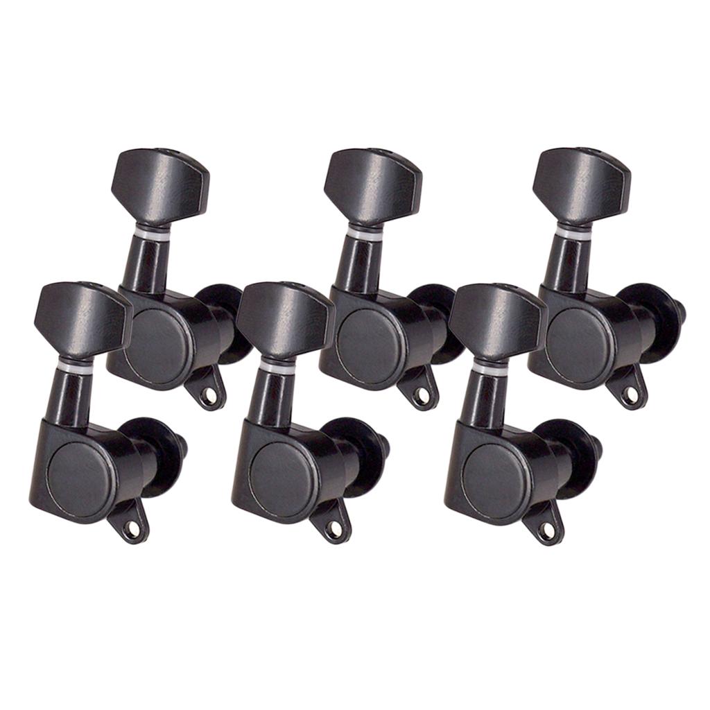 Description Picture 4 of itemTooyful 6x Black Electric Classical Guitar String Tuning Peg Keys Tuners Enclosed 6R Machine Heads for Steel String