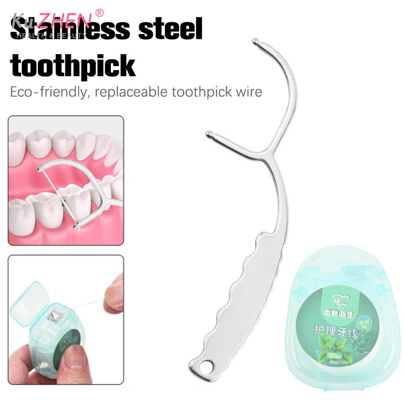 Best of Stainless Steel Toothpicks Handle Tooth Flossing Reusable Toothpicks Portable Toothpick Floss Teeth Cleaner Oral Cleaning Tools Reviews & Tips