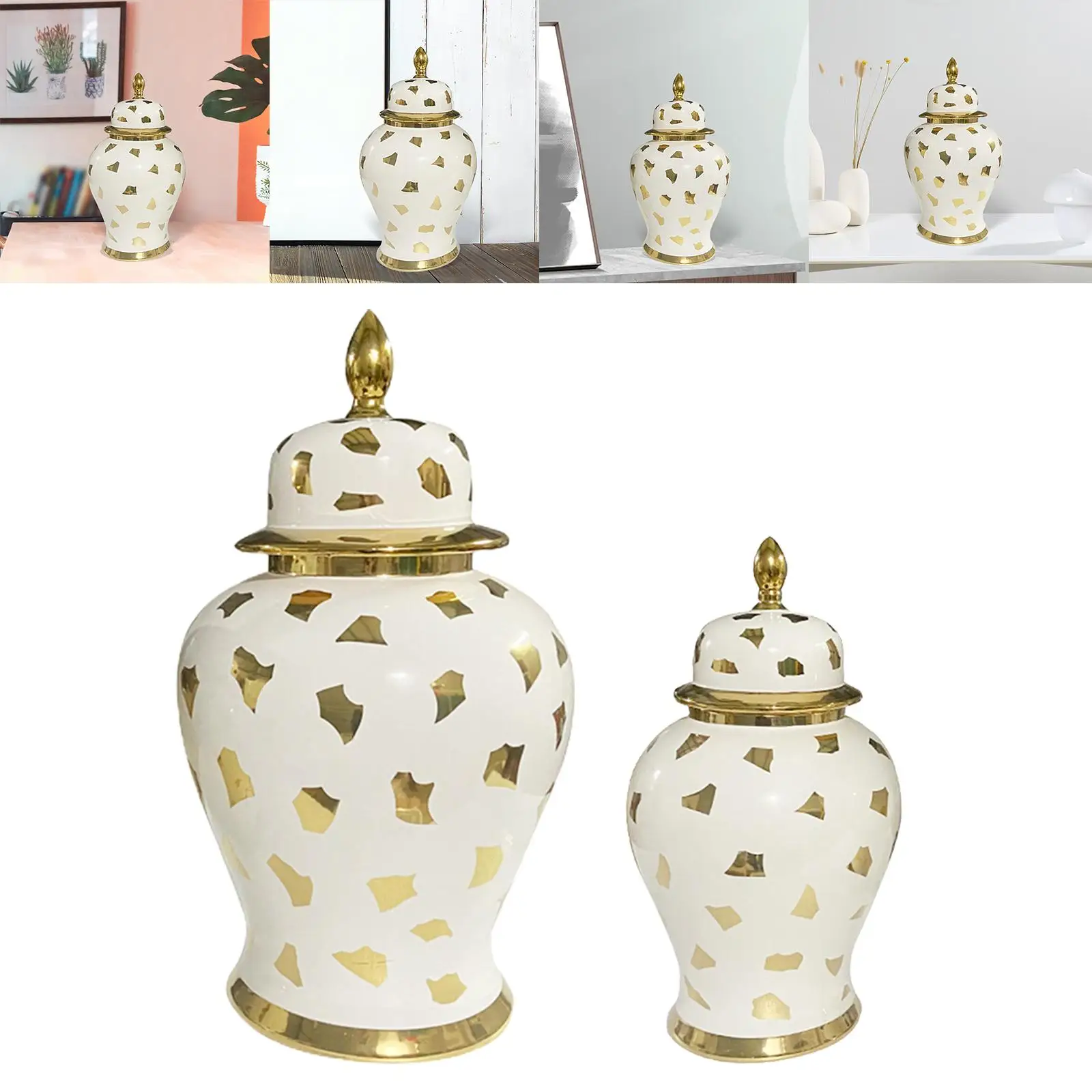 Classical Ceramic Ginger Jar Flower Vase Table Centerpiece for Home Decoration Gift