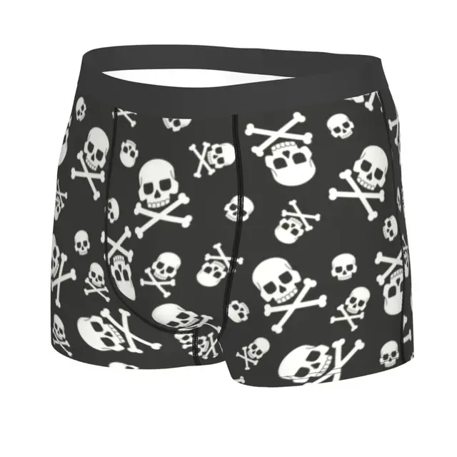 Fashion Jolly Roger Boxers Shorts Underpants Male Breathbale