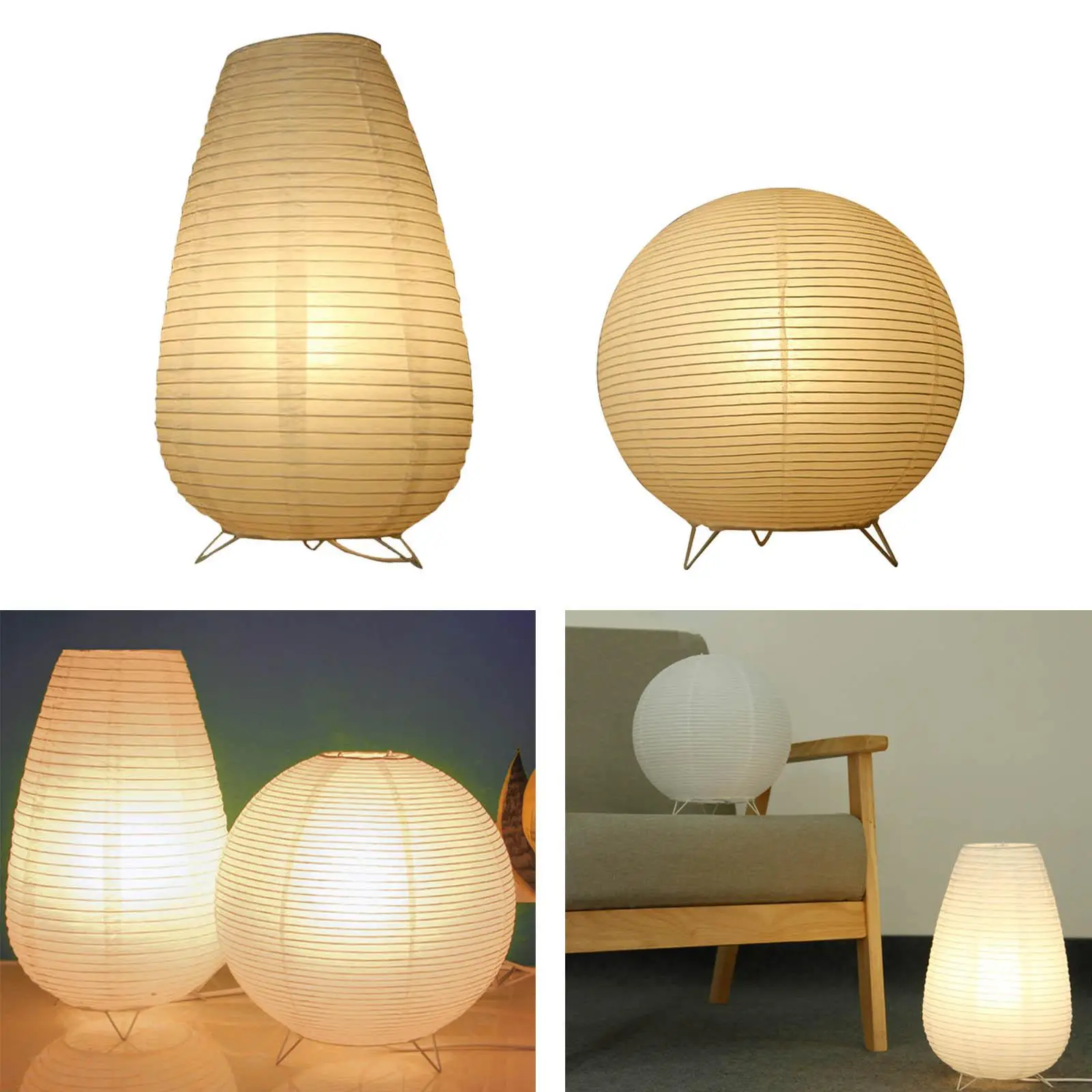 Paper Bedside Lamp Shades Table Light Cover, for Bedroom Dresser , Made of Quality Tissue Paper and Metal Supporting