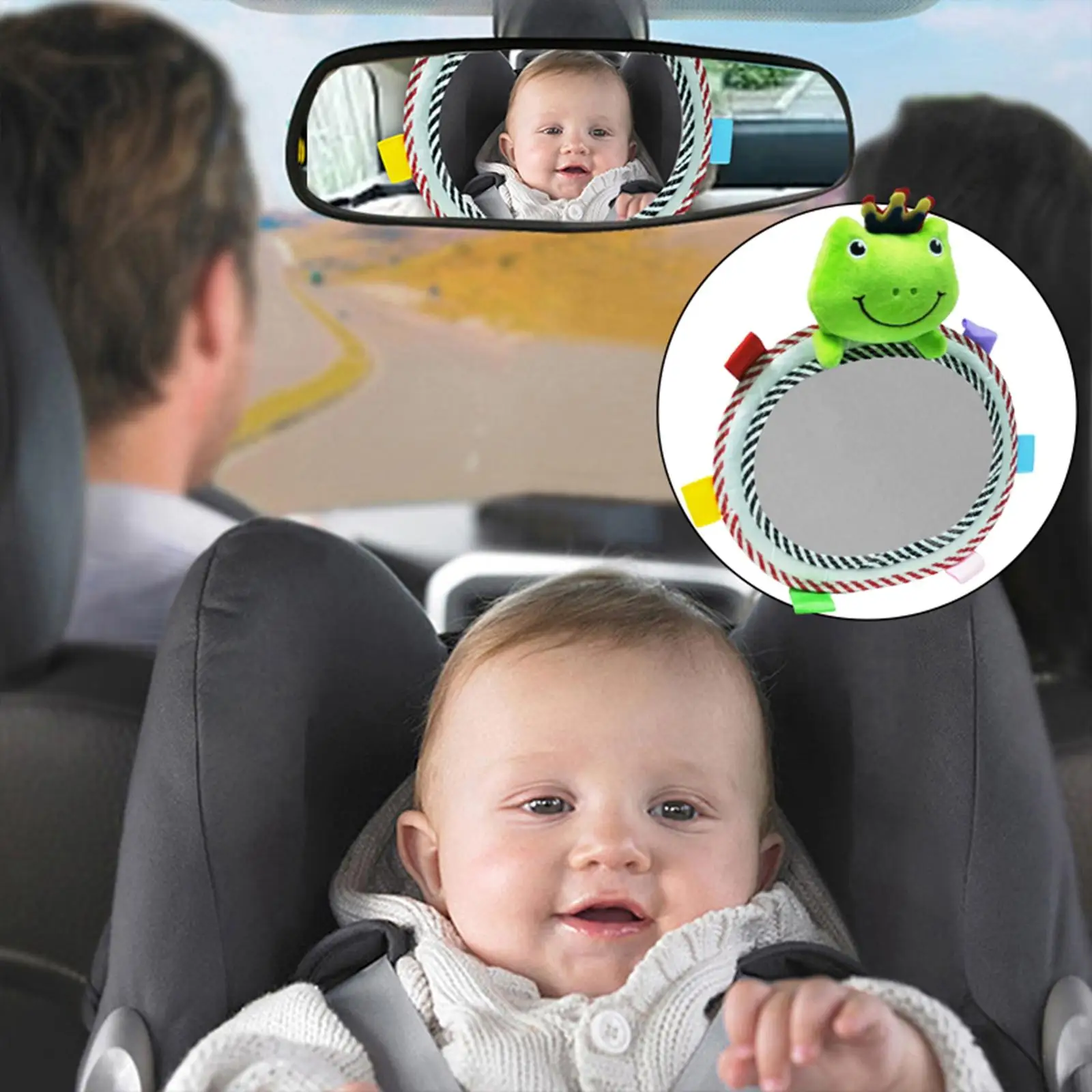 Car Back Seat Mirror Safety View Mirror Easy View Cute Car Baby Mirror for Toddler