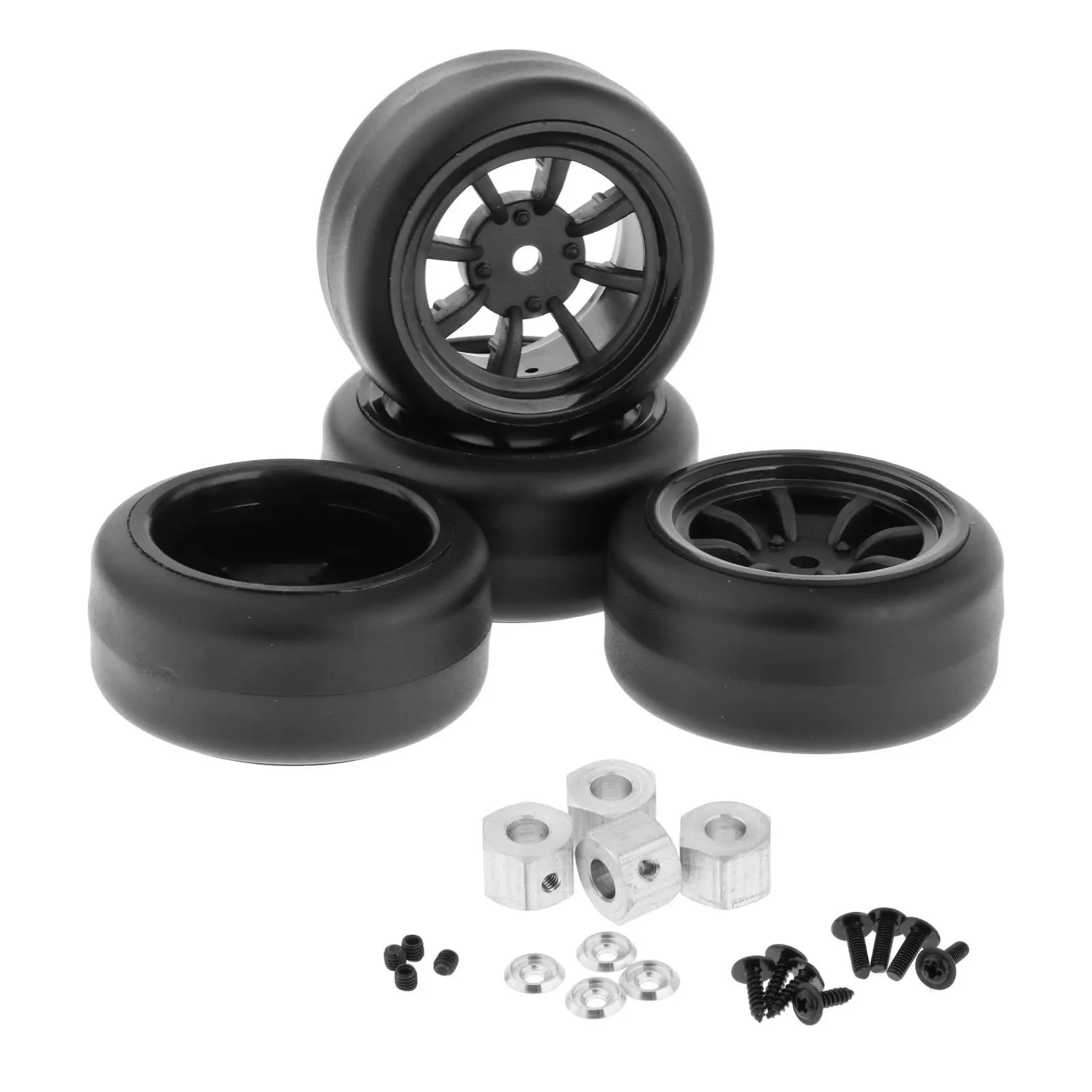 4 Piece  Rubber Tire Replacement :10 Scale RC Truck Modified Parts