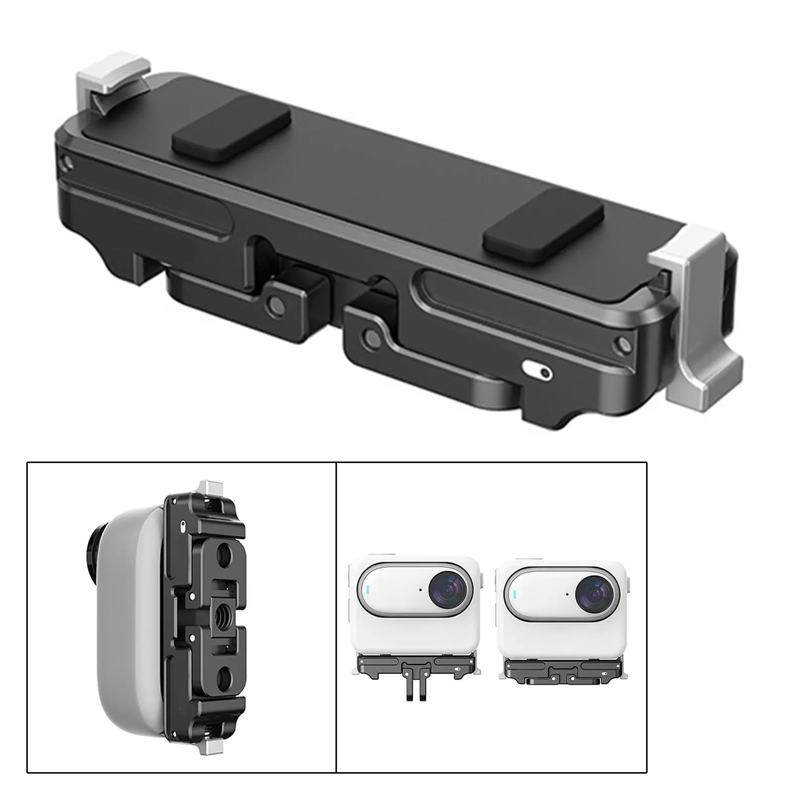 Action Camera Mount Adapter with Claw Buckle Magnetic Aluminum Alloy Durable Quick Release Accessory Bracket Parts for Go 3