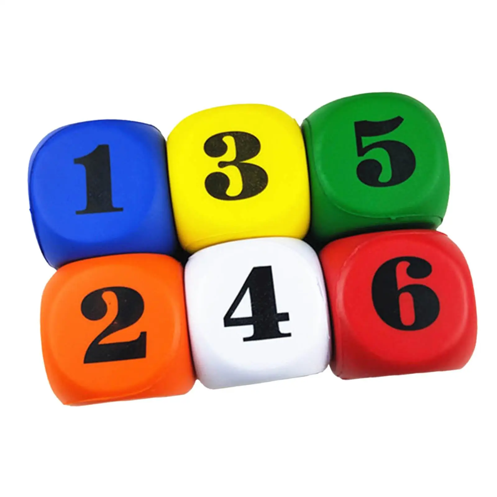 6 Pieces Foam Dice Number Digital Dices Early Math Skills Playing Game Dice Round Corner Square Dice for Ages 3+ Math Games