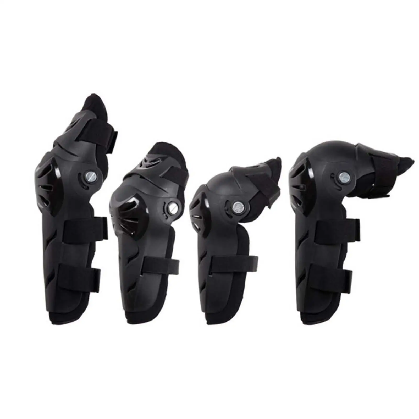 4 Pieces Motorcycle Knee Shin Guards Anti Slip Flexible Elbow Knee Pads for Skating Cycling Skateboard Skiing Powersports