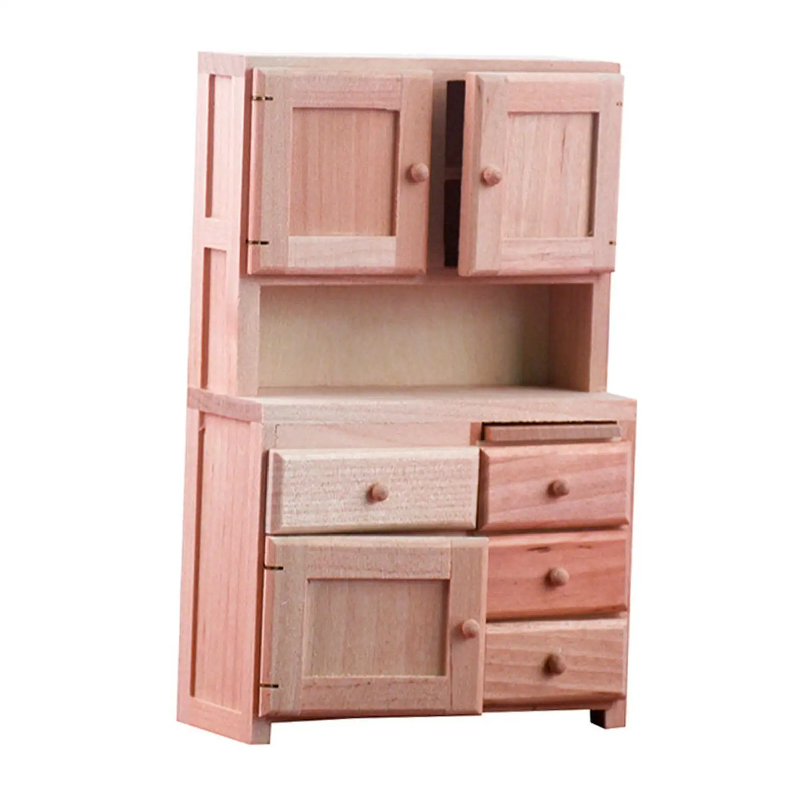 Simulation Unpainted Wooden Cabinet Dollhouse Scenery 1:12 Ornaments