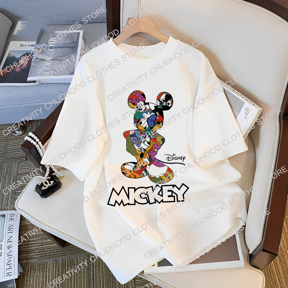 Mickey Minnie Disney Algodão T-shirt Cartoons Mulheres