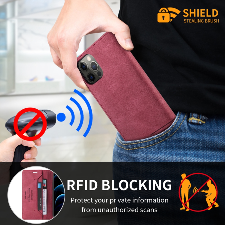 Brieftasche Anti Diebstahl Pinsel Magnetische Flip Karte Stand Leder Fall Für Xiaomi Redmi 14C 13C 12C 10C Hinweis 14 Pro + 13 12 12S 11S 11 Pro – Detail 5