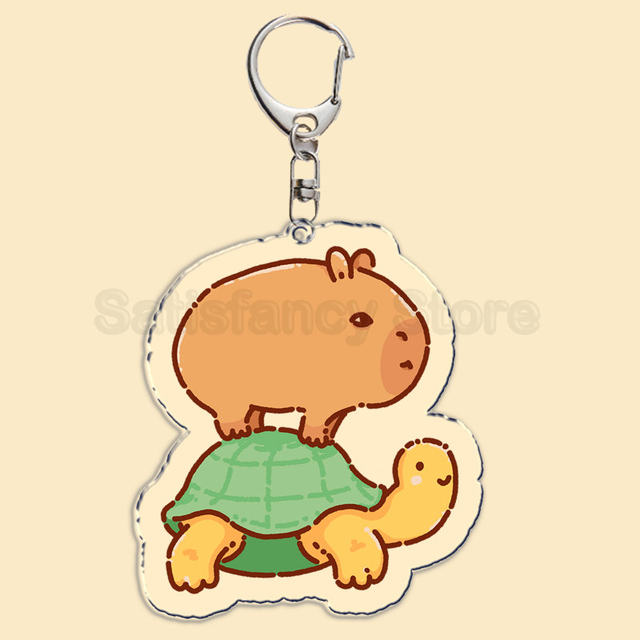 Compre Resin Capybara Acrylic Keychain Cartoon Capybara Capybaras