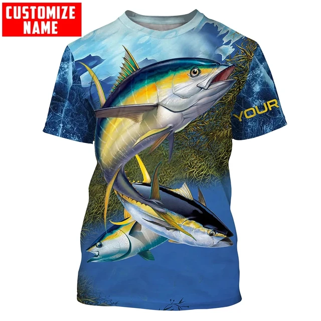 Yellowfin Tuna Fishing Custom Christmas Fishing Shirts, Xmas