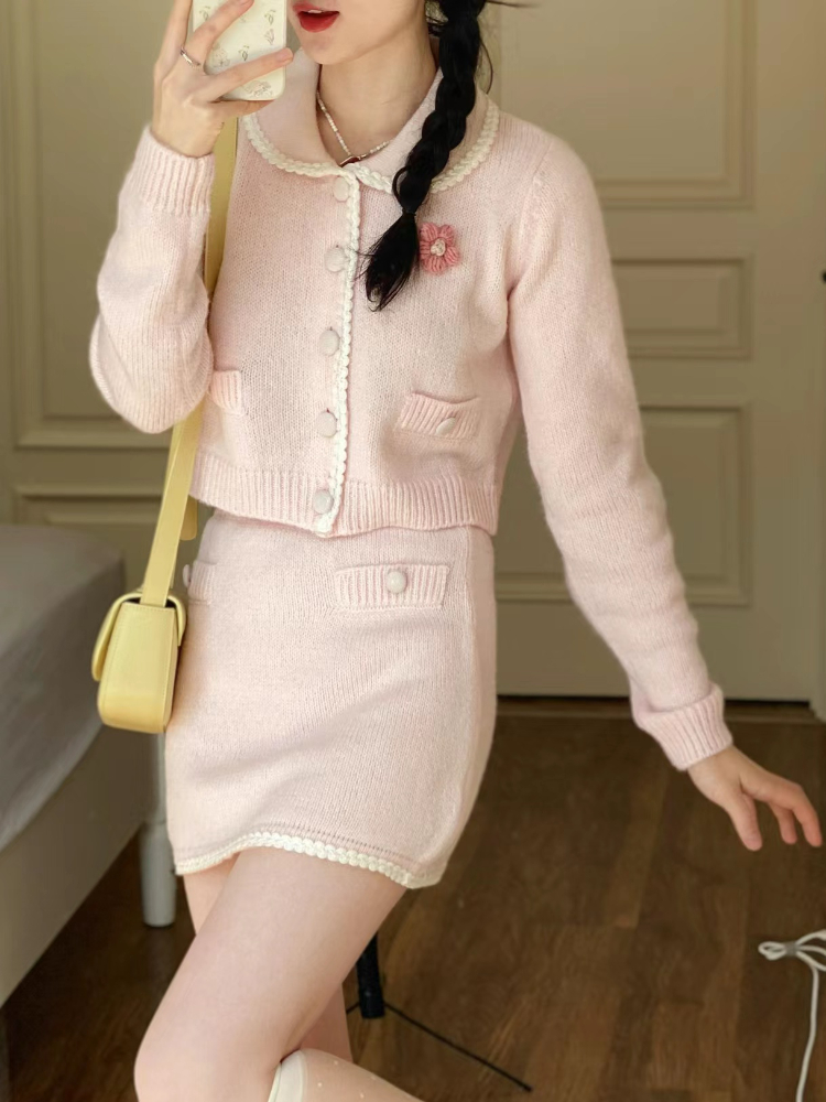 conjunto de 2 peças kawaii japonês rosa,