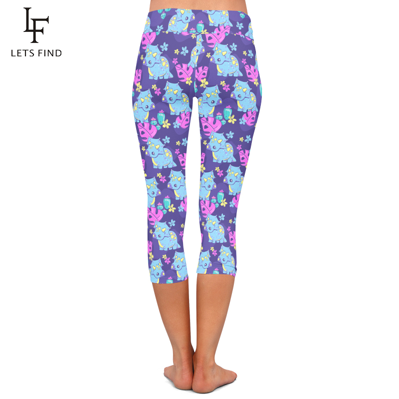 LETSFIND Sexy Girl Imprimir Capri Leggings Moda