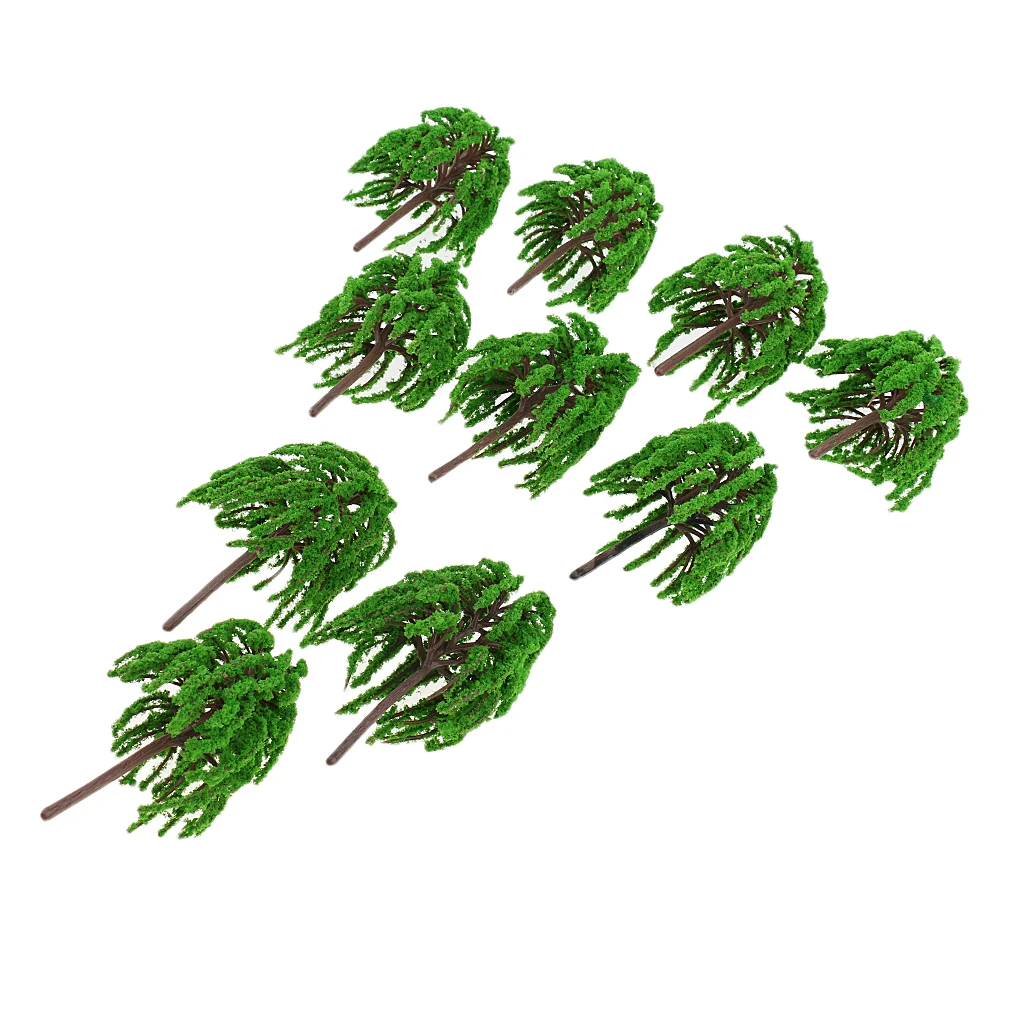 10pcs Model Tree Train Railroad Wargame Scenery Street Layout HO :75