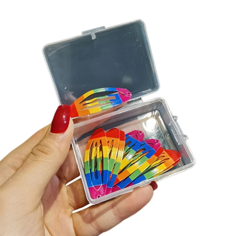 Y2k Regenbogen Farbdesign Mädchen Haarspange Foto Haarnadeln Schöne Haarspange – Detail 10
