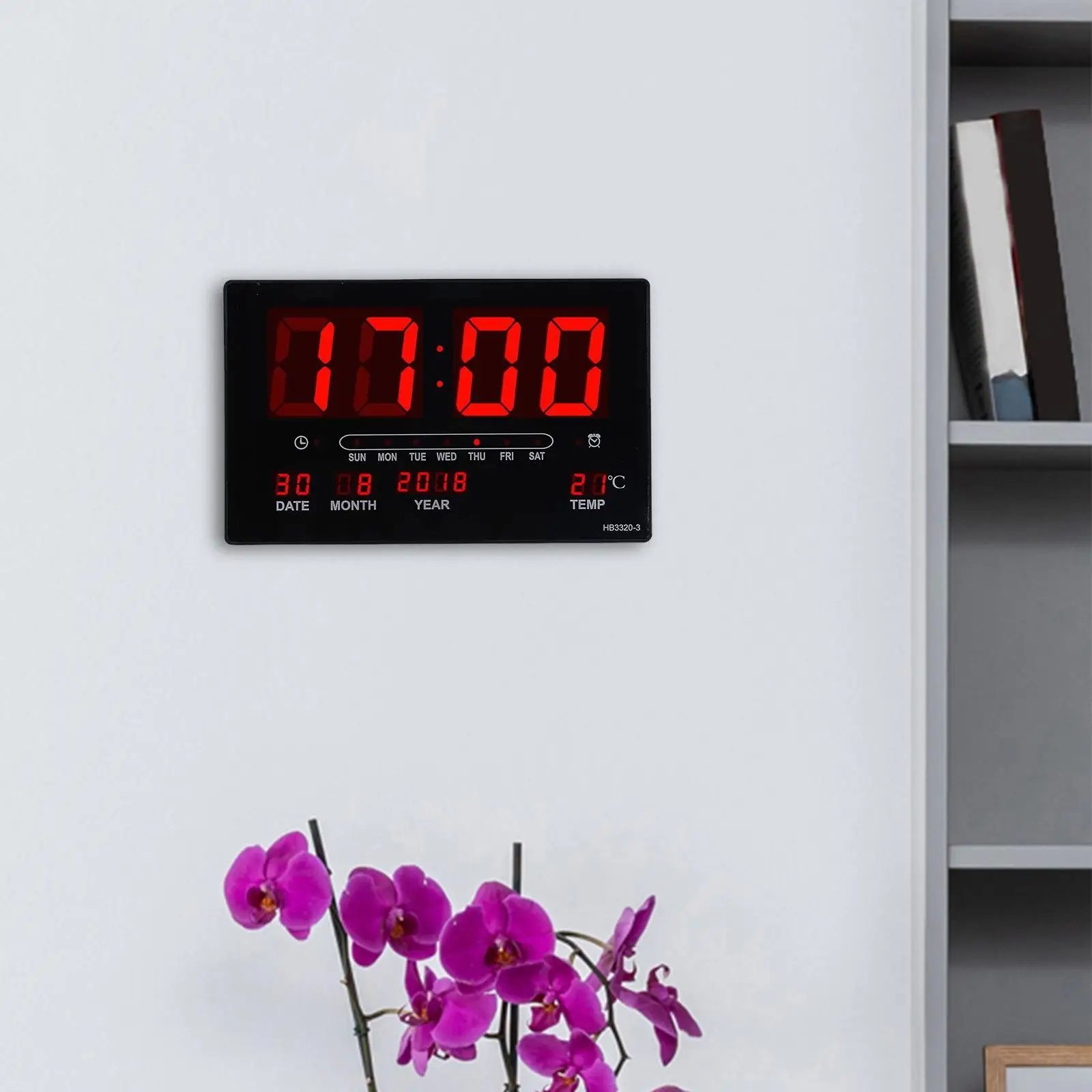 Modern Digital Wall Clock Calendar W/ Indoor Temperature Housewarming Gift Alarm Clocks for Office Home Decoration Gym Training