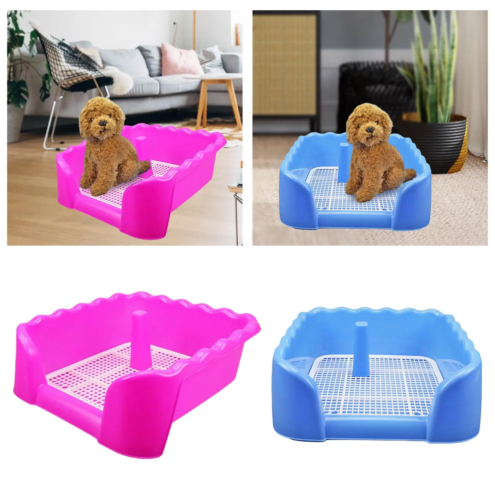 Dog Toilet Puppy Training Potty Tray Potty Trainer Corner for Small Dogs