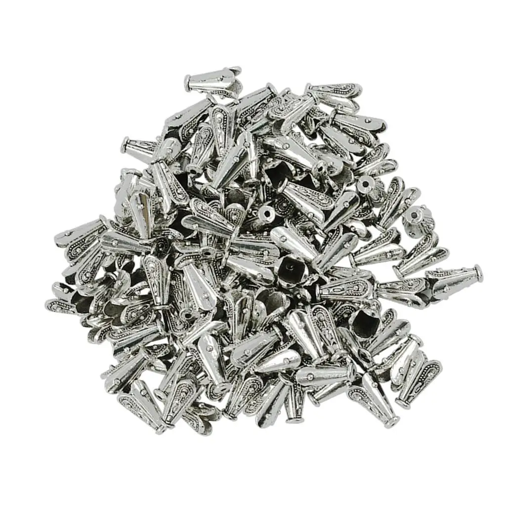 100 Pieces Chain End Bead Caps Tassel Ends DIY Jewelry Supplies